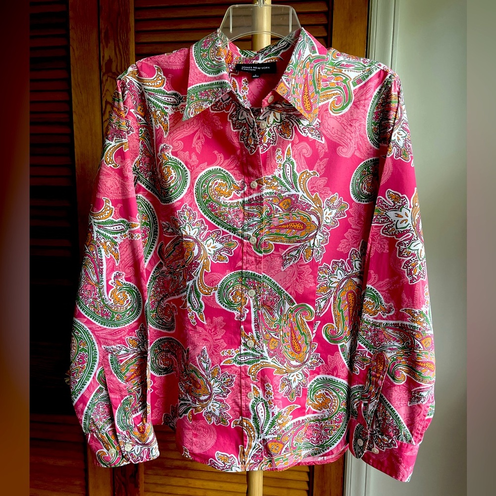 Jones New York Pink Paisley Shirt